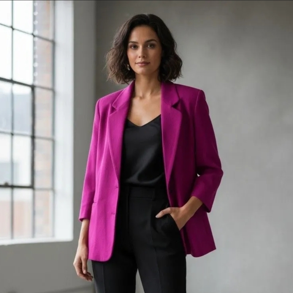 Norton McNaughton Wool Blend Fuscia Blazer